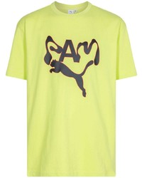 T-shirt girocollo stampata lime di Puma