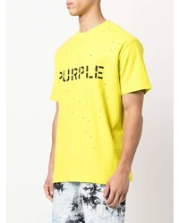 T-shirt girocollo stampata lime di purple brand