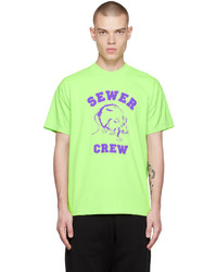 T-shirt girocollo stampata lime di Stray Rats