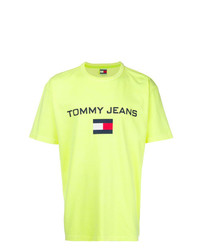 T-shirt girocollo stampata lime di Tommy Jeans