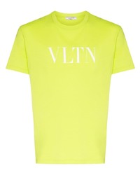 T-shirt girocollo stampata lime di Valentino