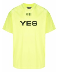 T-shirt girocollo stampata lime di VTMNTS