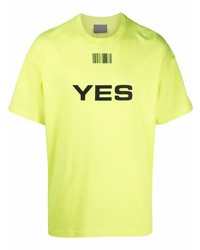 T-shirt girocollo stampata lime di VTMNTS
