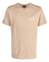 T-shirt girocollo stampata marrone chiaro di A.P.C.