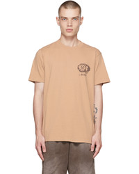 T-shirt girocollo stampata marrone chiaro di Awake NY