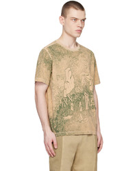 T-shirt girocollo stampata marrone chiaro di Ps By Paul Smith