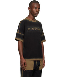 T-shirt girocollo stampata marrone chiaro di Stone Island
