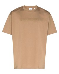 T-shirt girocollo stampata marrone chiaro di Burberry