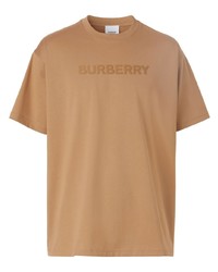 T-shirt girocollo stampata marrone chiaro di Burberry