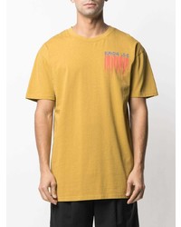 T-shirt girocollo stampata marrone chiaro di Henrik Vibskov