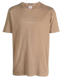 T-shirt girocollo stampata marrone chiaro di C.P. Company