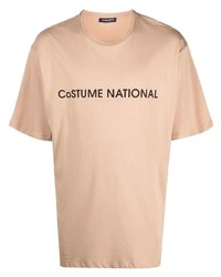 T-shirt girocollo stampata marrone chiaro di costume national contemporary
