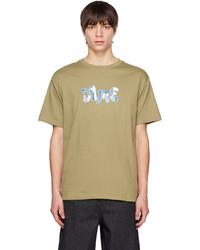 T-shirt girocollo stampata marrone chiaro di Dime