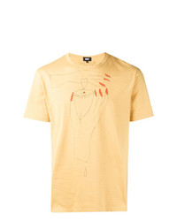 T-shirt girocollo stampata marrone chiaro di Dust