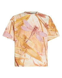T-shirt girocollo stampata marrone chiaro di Etro