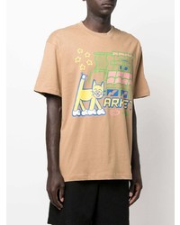 T-shirt girocollo stampata marrone chiaro di MARKET