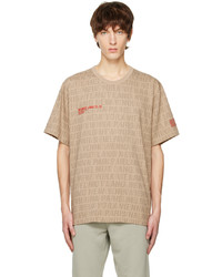 T-shirt girocollo stampata marrone chiaro di Helmut Lang