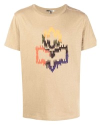 T-shirt girocollo stampata marrone chiaro di Isabel Marant