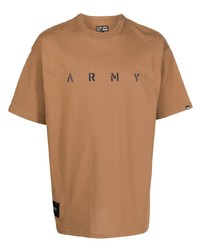 T-shirt girocollo stampata marrone chiaro di Izzue