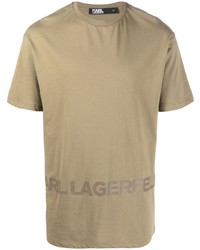 T-shirt girocollo stampata marrone chiaro di Karl Lagerfeld