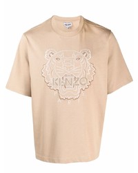 T-shirt girocollo stampata marrone chiaro di Kenzo