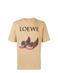 T-shirt girocollo stampata marrone chiaro di Loewe