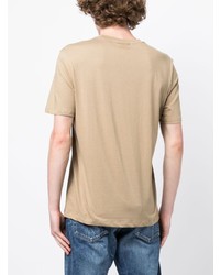 T-shirt girocollo stampata marrone chiaro di Hugo