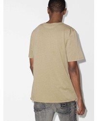 T-shirt girocollo stampata marrone chiaro di Saint Laurent