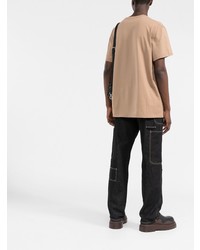 T-shirt girocollo stampata marrone chiaro di Alexander McQueen
