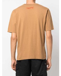 T-shirt girocollo stampata marrone chiaro di Heron Preston