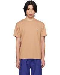 T-shirt girocollo stampata marrone chiaro di MAISON KITSUNÉ