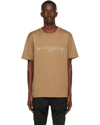 T-shirt girocollo stampata marrone chiaro di Mastermind World
