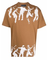 T-shirt girocollo stampata marrone chiaro di Neil Barrett