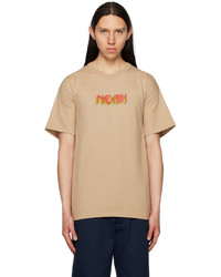 T-shirt girocollo stampata marrone chiaro di Noah