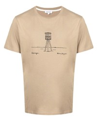 T-shirt girocollo stampata marrone chiaro di Norse Projects