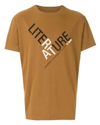 T-shirt girocollo stampata marrone chiaro di OSKLEN
