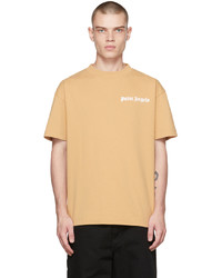 T-shirt girocollo stampata marrone chiaro di Palm Angels