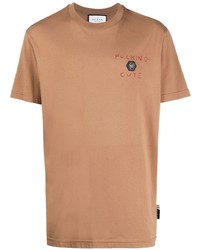 T-shirt girocollo stampata marrone chiaro di Philipp Plein