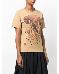 T-shirt girocollo stampata marrone chiaro di Chloé