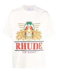 T-shirt girocollo stampata marrone chiaro di Rhude