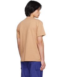 T-shirt girocollo stampata marrone chiaro di MAISON KITSUNÉ