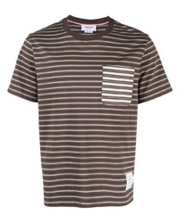 T-shirt girocollo stampata marrone chiaro di Thom Browne