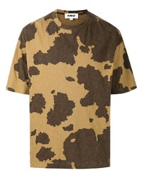 T-shirt girocollo stampata marrone chiaro di YMC