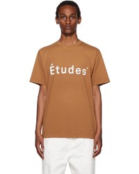 T-shirt girocollo stampata marrone chiaro di Études