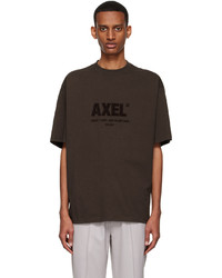 T-shirt girocollo stampata marrone scuro di Axel Arigato