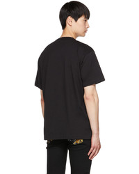 T-shirt girocollo stampata marrone scuro di VERSACE JEANS COUTURE