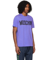T-shirt girocollo stampata marrone scuro di Moschino
