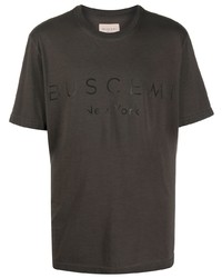 T-shirt girocollo stampata marrone scuro di Buscemi