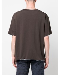 T-shirt girocollo stampata marrone scuro di Needles