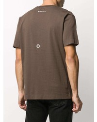 T-shirt girocollo stampata marrone scuro di 1017 Alyx 9Sm